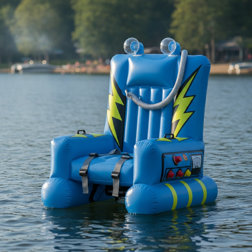 Shockingly Comfortable: The Inflatable Electric Chair Float Is Summer's Darkest Joke