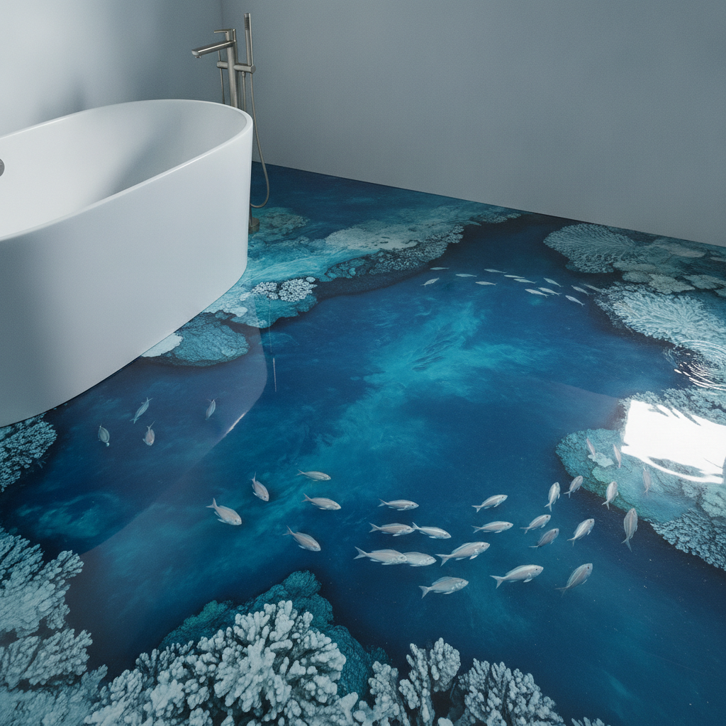 Underwater Toilets and Illusionary Chasms: The AI 3D Epoxy Bathroom Floor Design Craze Explained